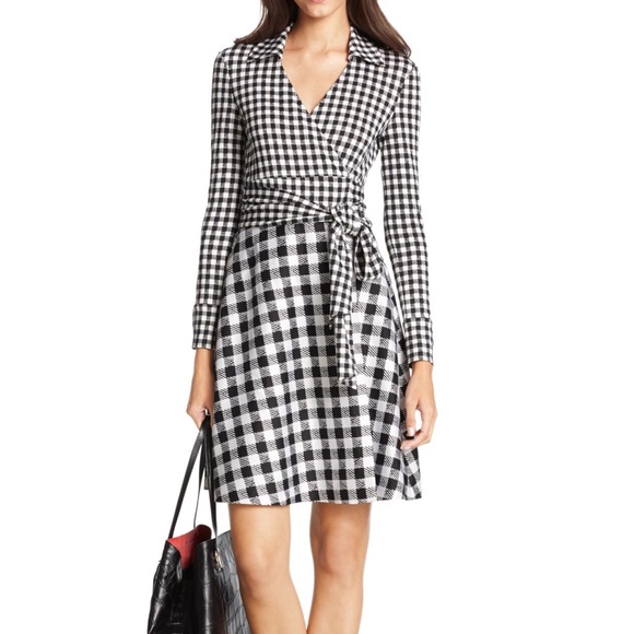 dvf gingham dress